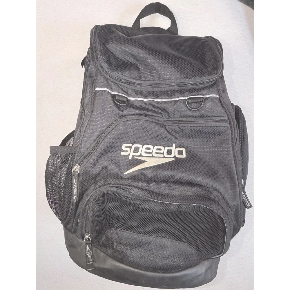 Speedo Teamster 35L Swim Backpack Black Team Bag Gear Laptop Travel Backpack